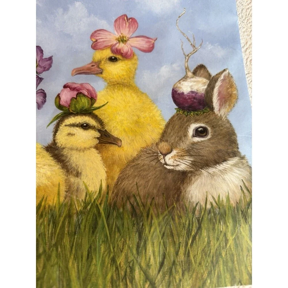 Hester & Cook Pad 24 Paper Placemats Festive Garden Gathering Easter Duck Bunn